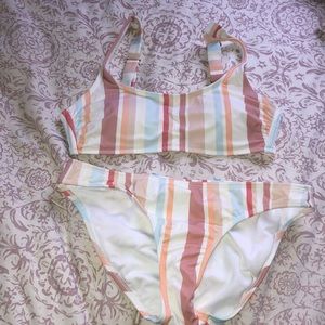 Striped bikini set